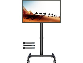 BONTEC Mobiele TV Standaard voor 13-42 Inch TV's, Verstelbare TV-Kar met Wielen, Max. VESA 200x200mm, tot 20kg, voor Thuis en Kantoor