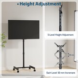BONTEC Mobiele TV Standaard voor 13-42 Inch TV's, Verstelbare TV-Kar met Wielen, Max. VESA 200x200mm, tot 20kg, voor Thuis en Kantoor