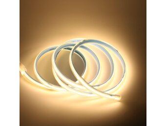 5M COB LED Strip met Schakelaar 220V 3000K Warm wit IP67 Waterdichte Strips Licht 280leds/m 15 Watt/m(Warm wit, 5)