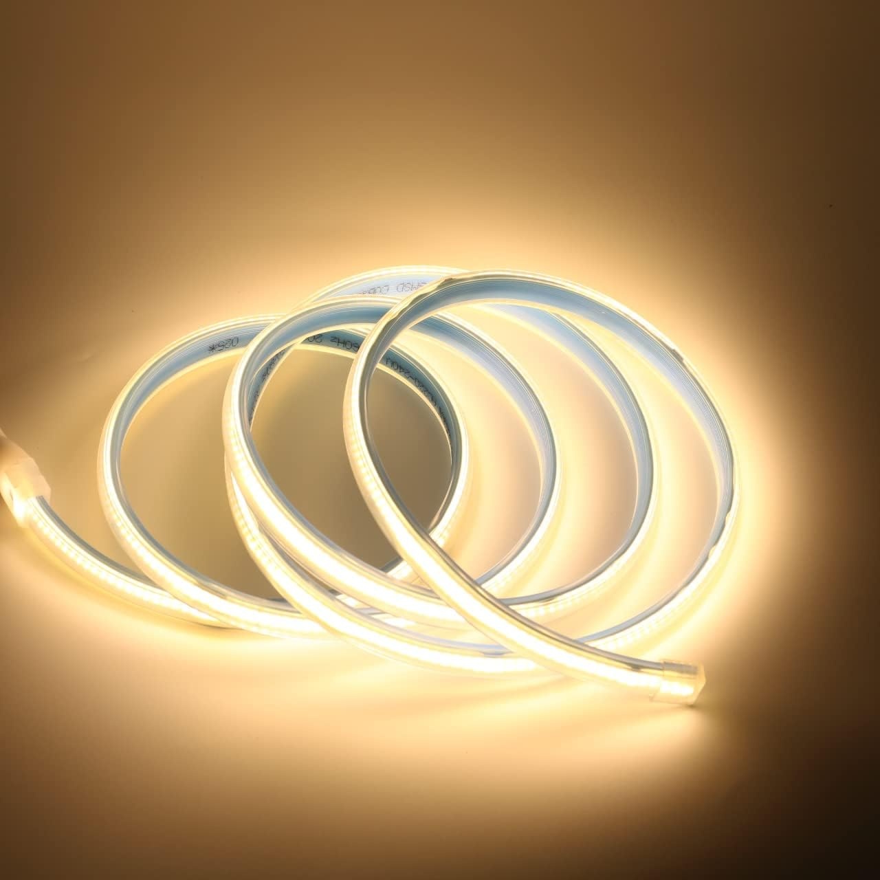 5M COB LED Strip met Schakelaar 220V 3000K Warm wit IP67 Waterdichte Strips Licht 280leds/m 15 Watt/m(Warm wit, 5)