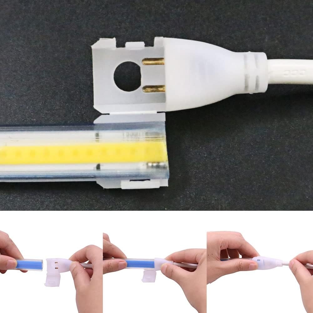 5M COB LED Strip met Schakelaar 220V 3000K Warm wit IP67 Waterdichte Strips Licht 280leds/m 15 Watt/m(Warm wit, 5)