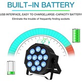 PCS RGBW Accu podiumlicht met tas, 12 LED oplaadbare par licht met functie timer en 7 verlichtingsmodi, 8 CH batterij spotlight outdoor voor bruiloft bar DJ Show disco - Maat 4PCS +Bag
