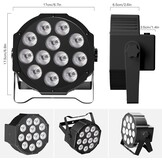 PCS RGBW Accu podiumlicht met tas, 12 LED oplaadbare par licht met functie timer en 7 verlichtingsmodi, 8 CH batterij spotlight outdoor voor bruiloft bar DJ Show disco - Maat 4PCS +Bag