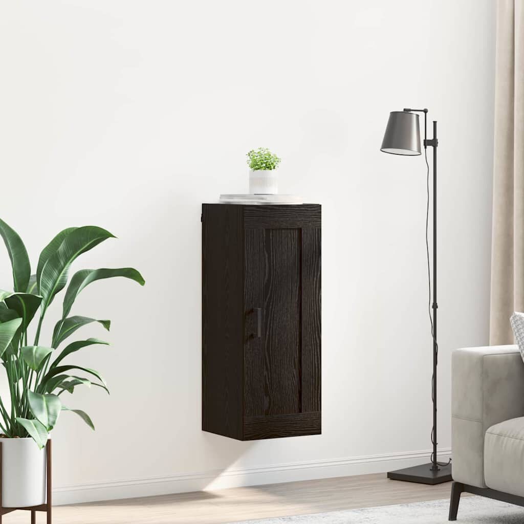 vidaXL Wandkast Zwart Eiken 34,5 x 34 x 90 cm Bewerkt hout