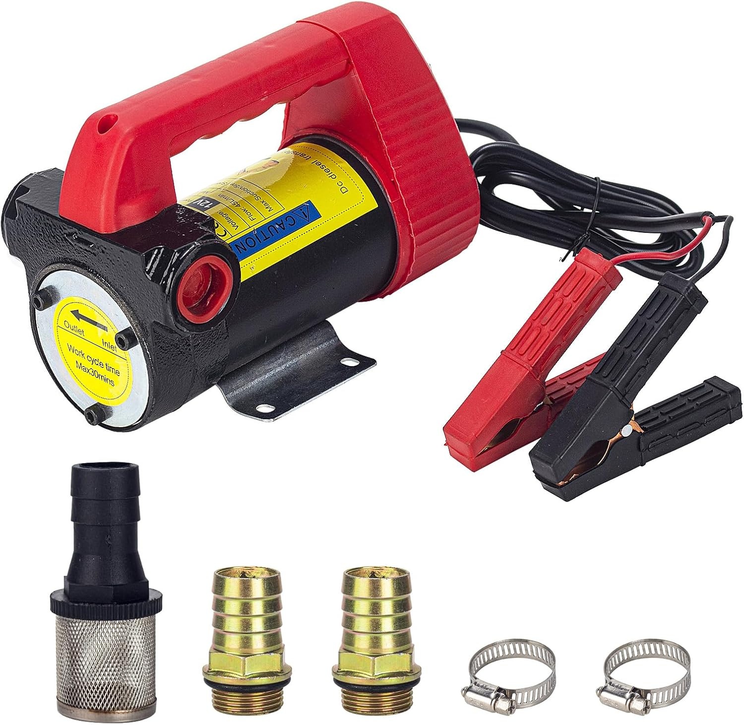 12V 175W Diesel Transfer Pomp, Elektrische Brandstof Transfer Pomp, Draagbare Olie Afzuigpomp met Overbelastingsbeveiliging, Zuig Transfer Pomp