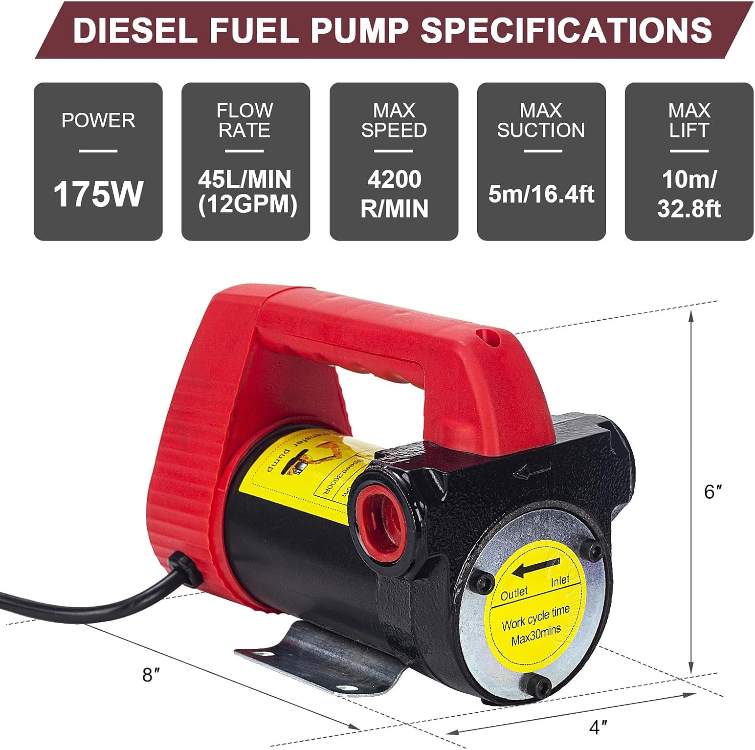12V Diesel Transferpomp 175W | Draagbare Oliepomp met Korting