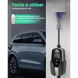 EVDANCE Electric Car Charger P17 - [7.36kW, 23ft, 10-32A] with 1-12h Delay Portable Type 2 EV Charger Mobile Charging Station/Wallbox, Silver
