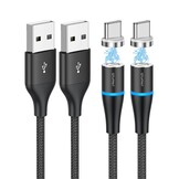 Magnetische USB C Kabel Zwart 2x2m | 72% Korting | 18W QC 3.0 Snelladen