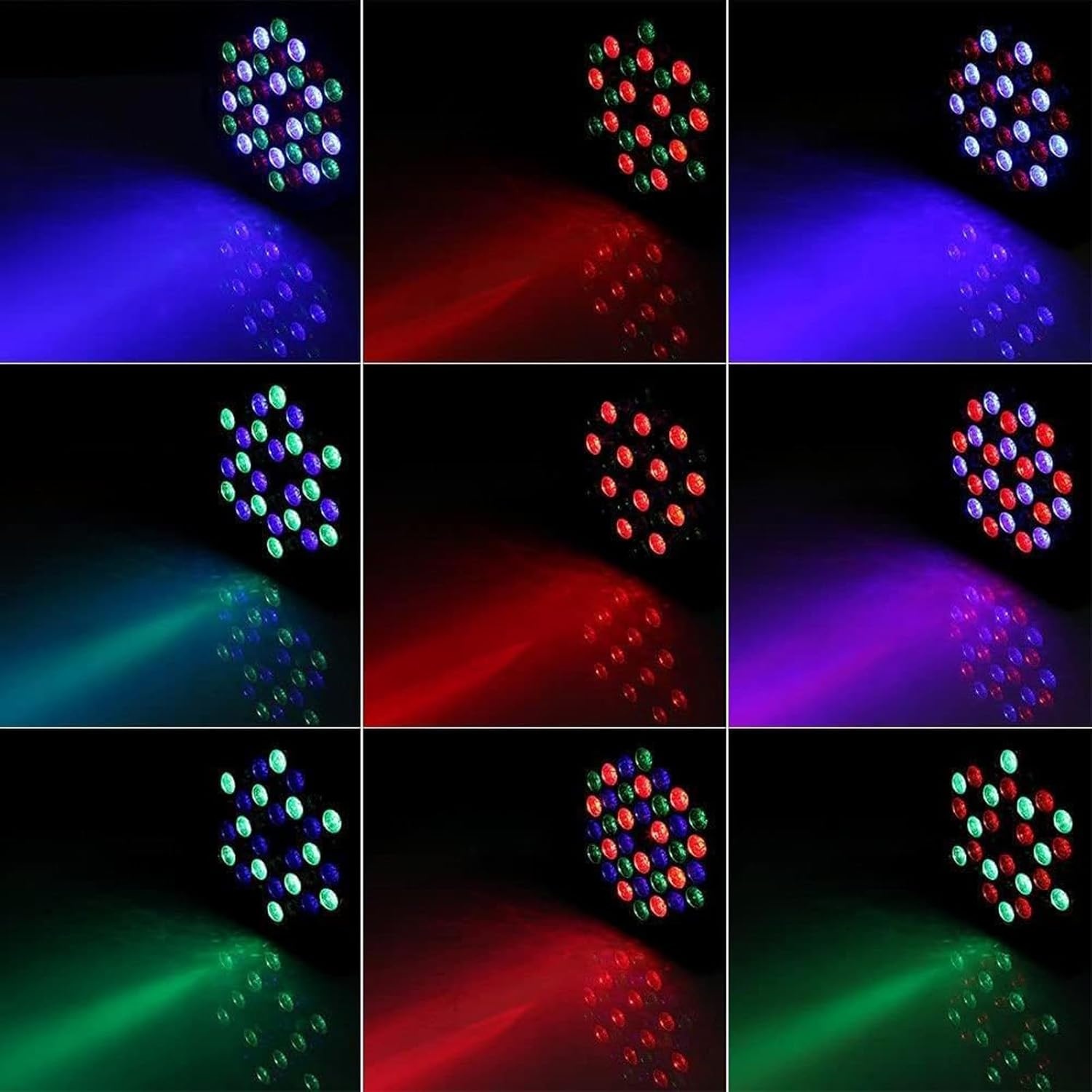 LED Lichteffecten Set 4x RGB, Oplaadbaar, 36 LED's, 6000mAh | 37% Korting