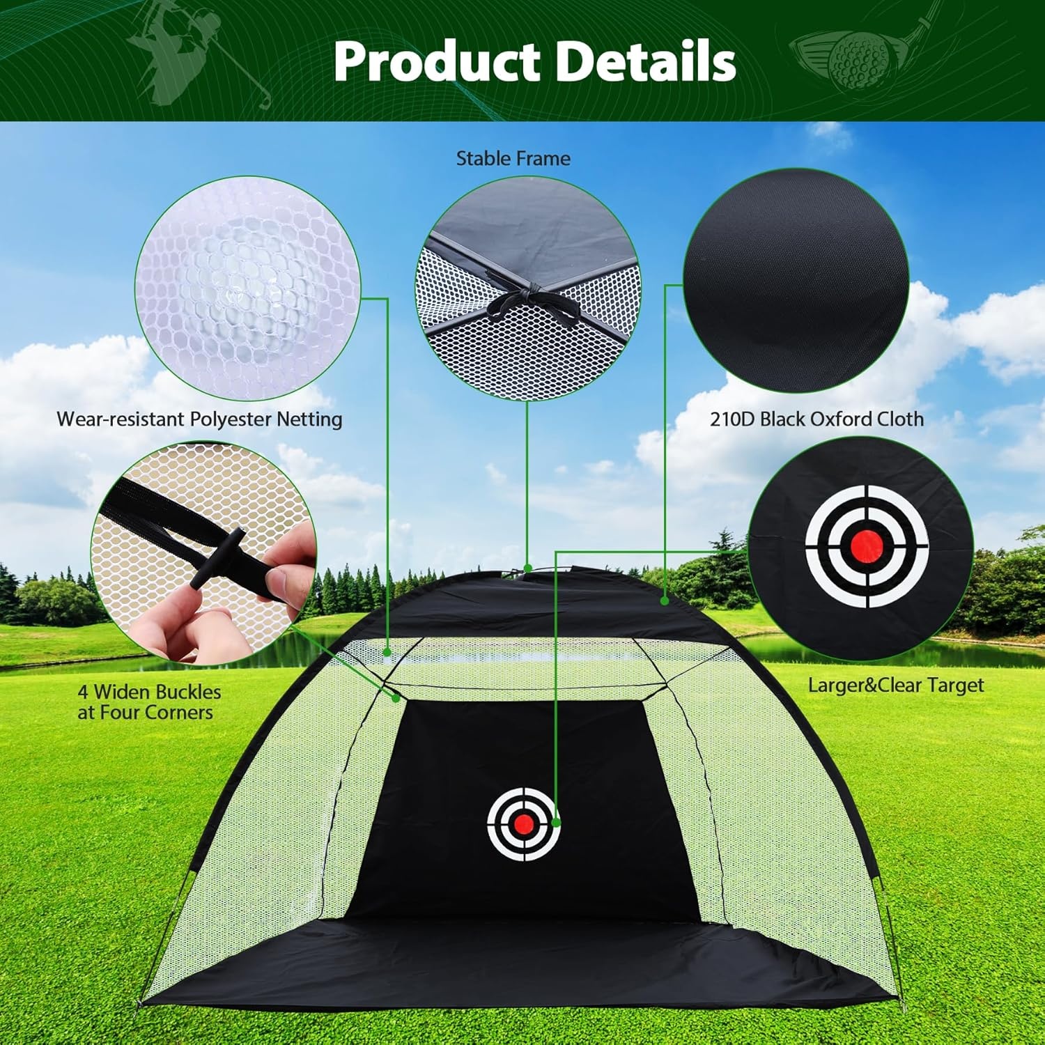 Golfoefennet met Slagmat (3,05 x 2,13m) - Binnen & Buiten - 34% Korting