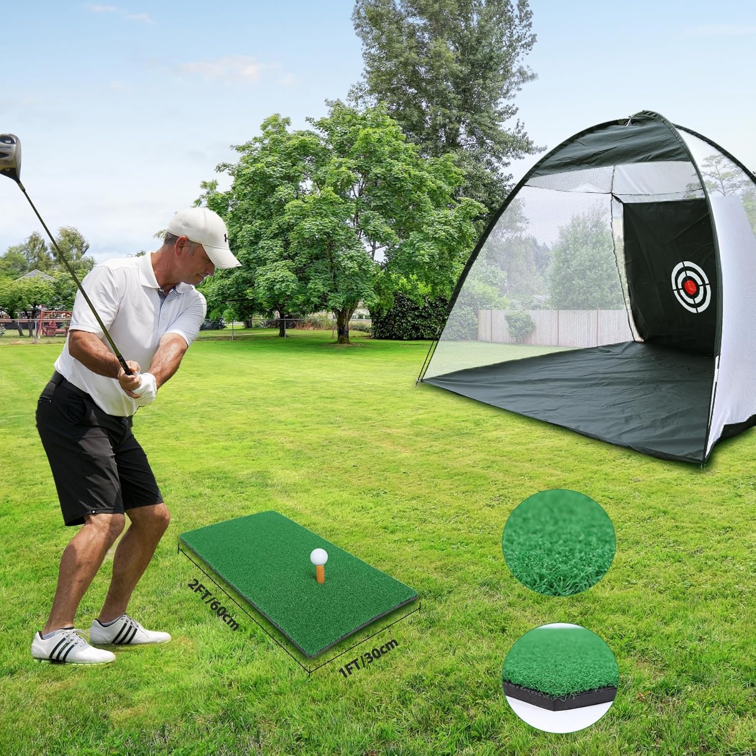Golfoefennet met Slagmat (3,05 x 2,13m) - Binnen & Buiten - 34% Korting