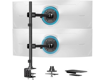 Dubbele Monitorarm voor 17-49" Schermen - Zwart - 34% Korting