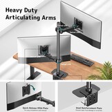 Dubbele Monitorarm voor 17-49" Schermen - Zwart - 34% Korting