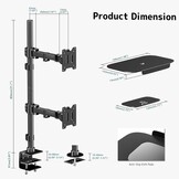 Dubbele Monitorarm voor 17-49" Schermen - Zwart - 34% Korting