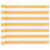 vidaXL Balkonscherm 75x600 cm Oxford Stof Wit/Geel - 33% Korting!