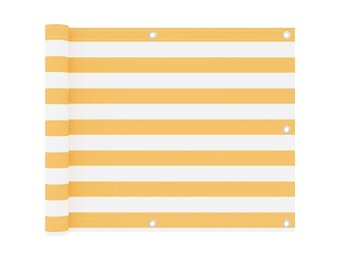 vidaXL Balkonscherm 75x600 cm Oxford Stof Wit/Geel - 33% Korting!