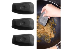 Pannenschraper Set (3 stuks) - Krasvrij & Efficiënt Zwart