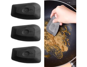 Pannenschraper set (3 stuks) - Kunststof Zwart | Krasvrij