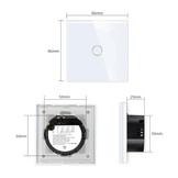 Inbouw Touch Wandschakelaar 1-voudig Wit Kristalglas 27% Korting