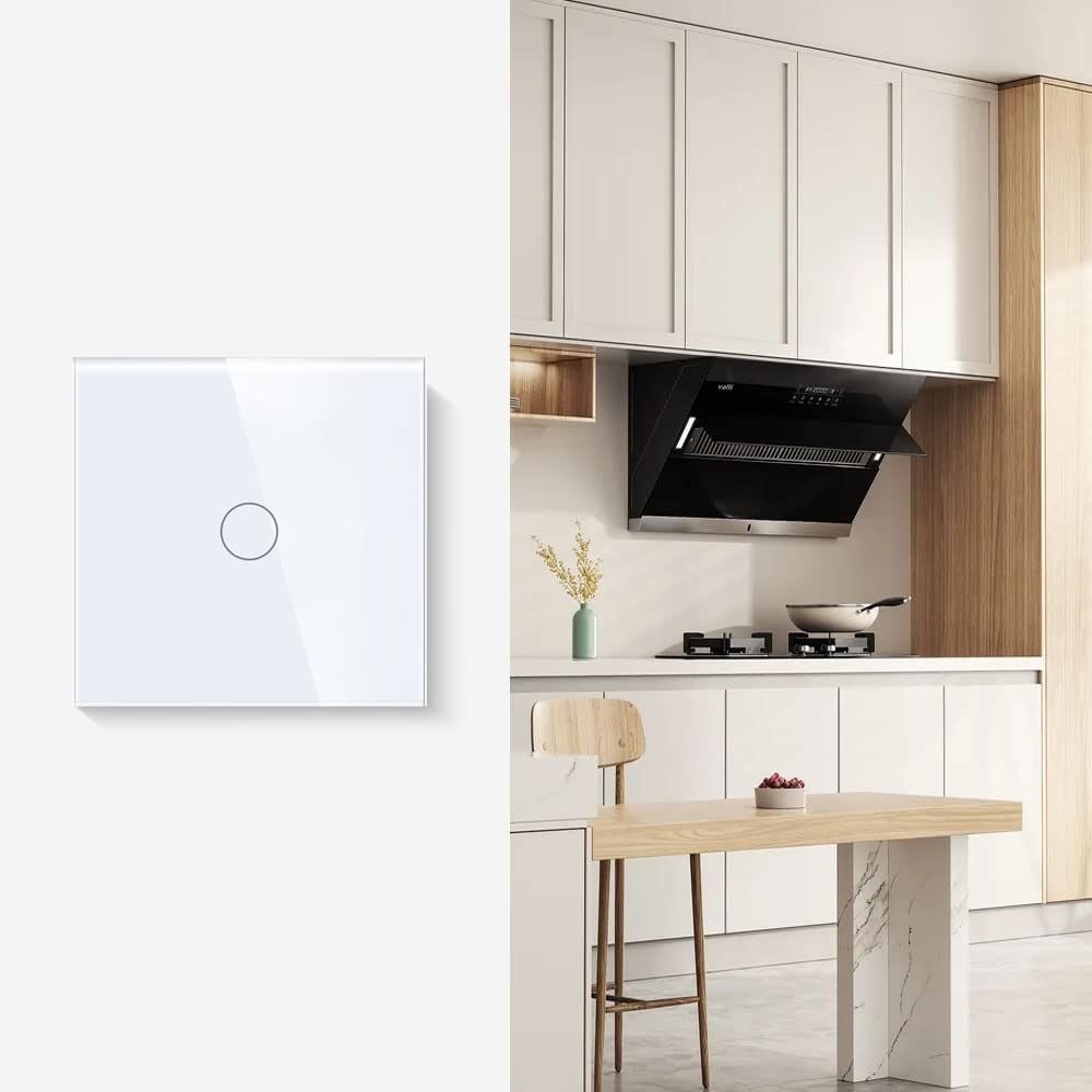 Inbouw Touch Wandschakelaar 1-voudig Wit Kristalglas 27% Korting
