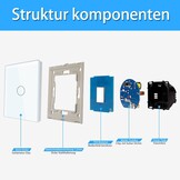 Inbouw Touch Wandschakelaar 1-voudig Wit Kristalglas 27% Korting