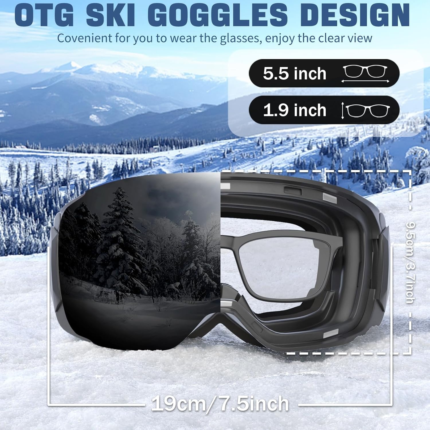 Skibril Unisex met Magnetische Lens - 28% Korting