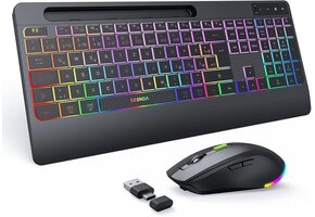 Draadloos Toetsenbord QWERTZ - RGB, Oplaadbaar, Incl. Polssteun (Zonder Muis)