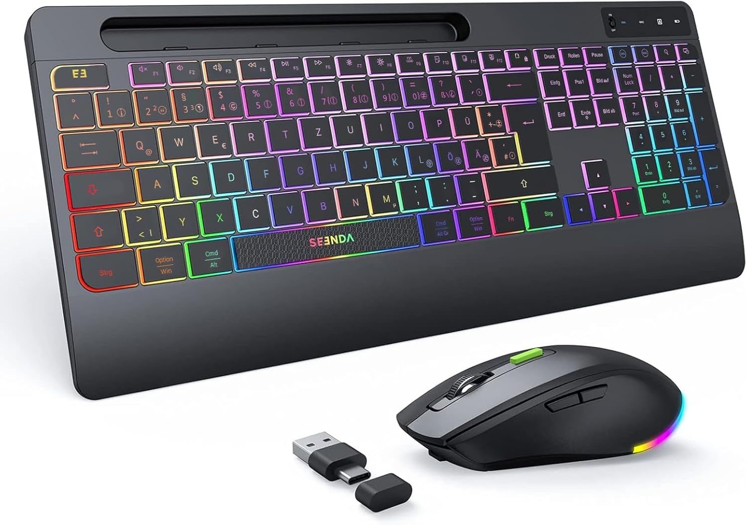 Verlicht QWERTZ Toetsenbord (Zwart) - 57% Korting!