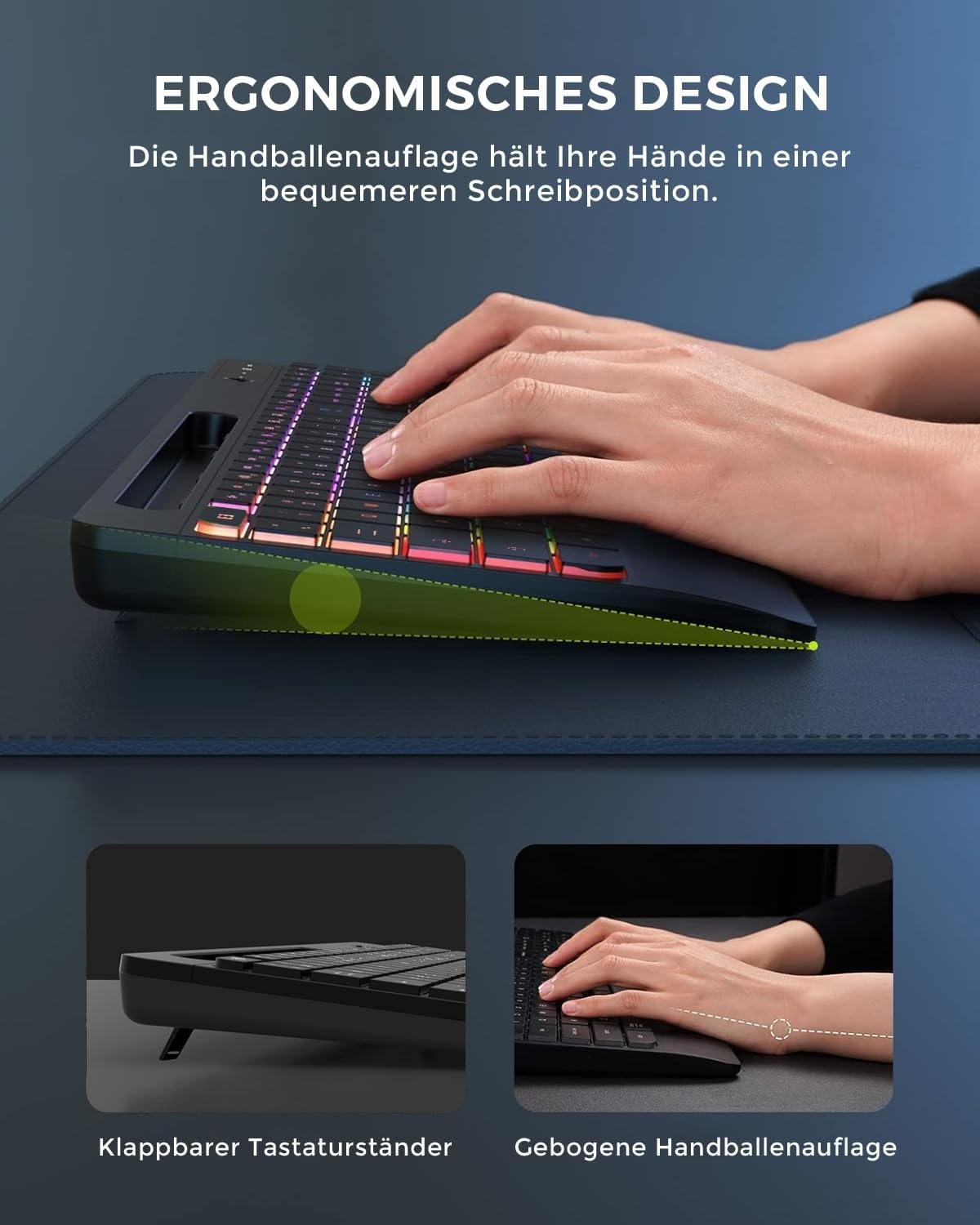 Verlicht QWERTZ Toetsenbord (Zwart) - 57% Korting!