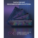 Verlicht QWERTZ Toetsenbord (Zwart) - 57% Korting!
