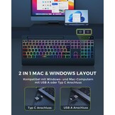 Verlicht QWERTZ Toetsenbord (Zwart) - 57% Korting!