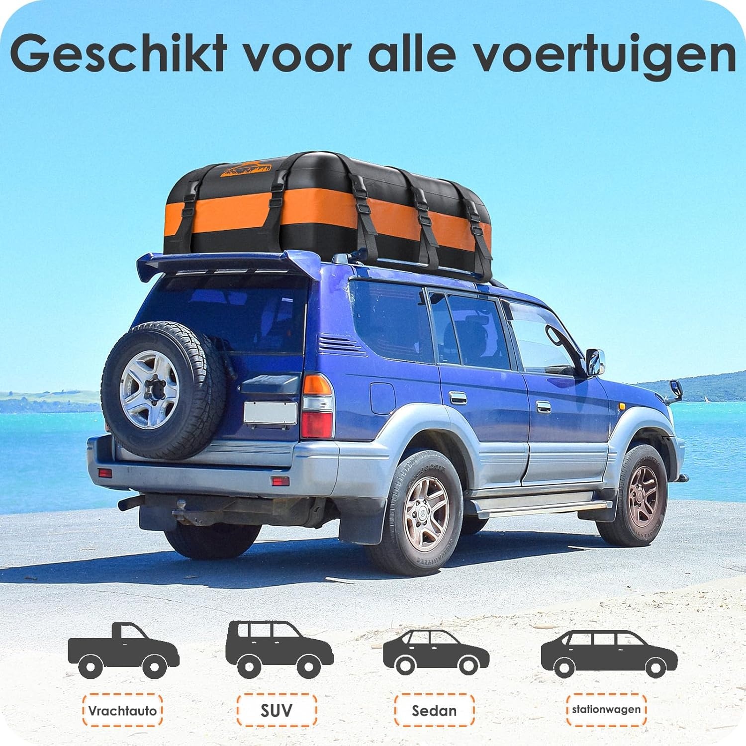 Opvouwbare Dakkoffer 566L Oranje - Waterdicht & Universeel