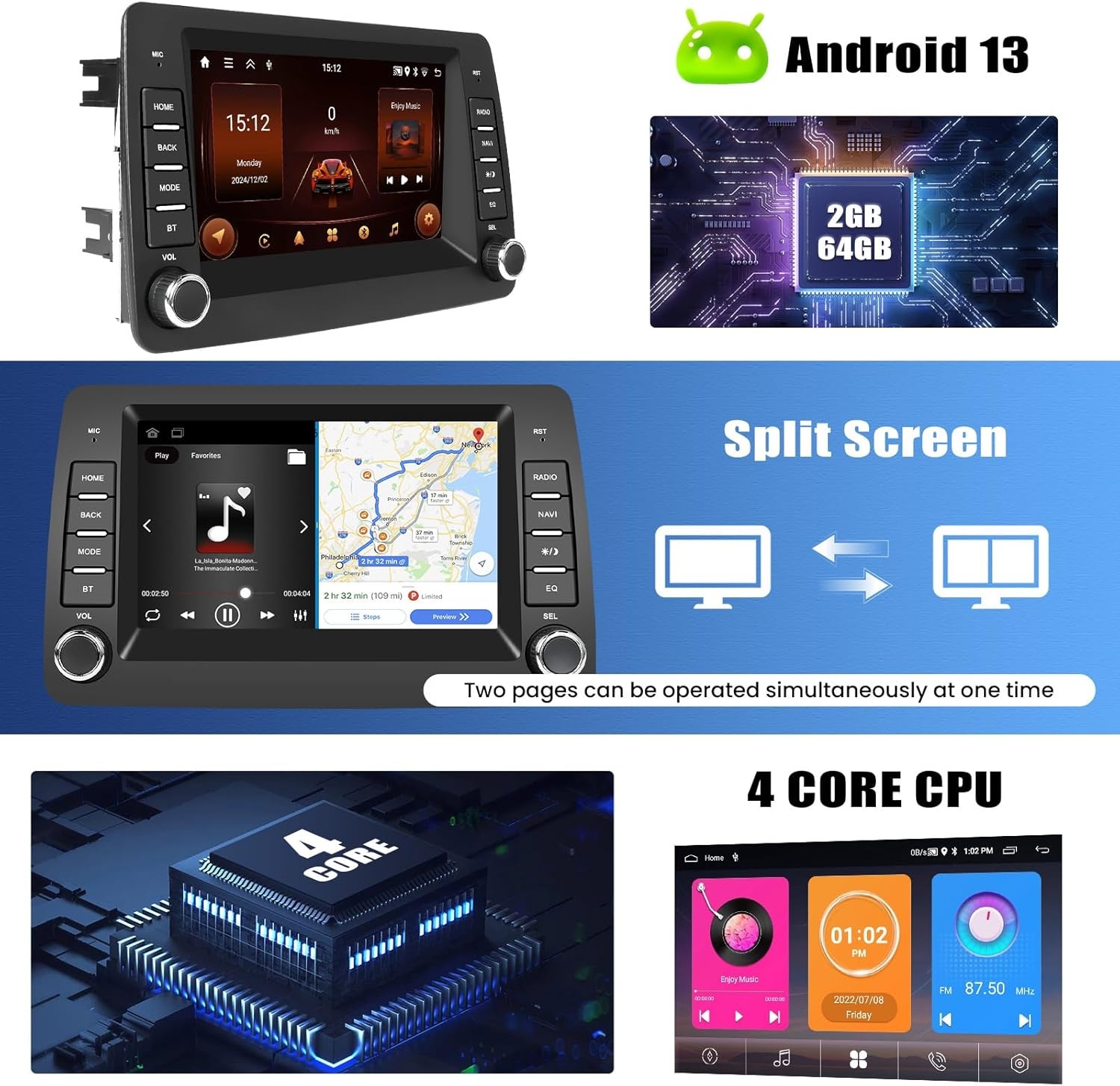 Android Autoradio 7" Fiat Panda 169 (2002-2012) - 30% Korting!