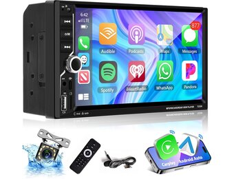 2 DIN Autoradio met draadloos CarPlay/Android Auto & 7" Touchscreen (29% korting)
