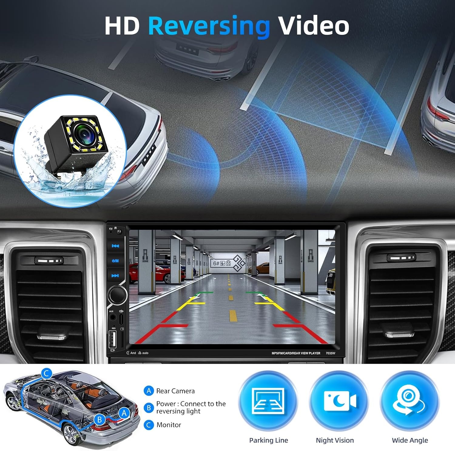 2 DIN Autoradio met draadloos CarPlay/Android Auto & 7" Touchscreen (29% korting)