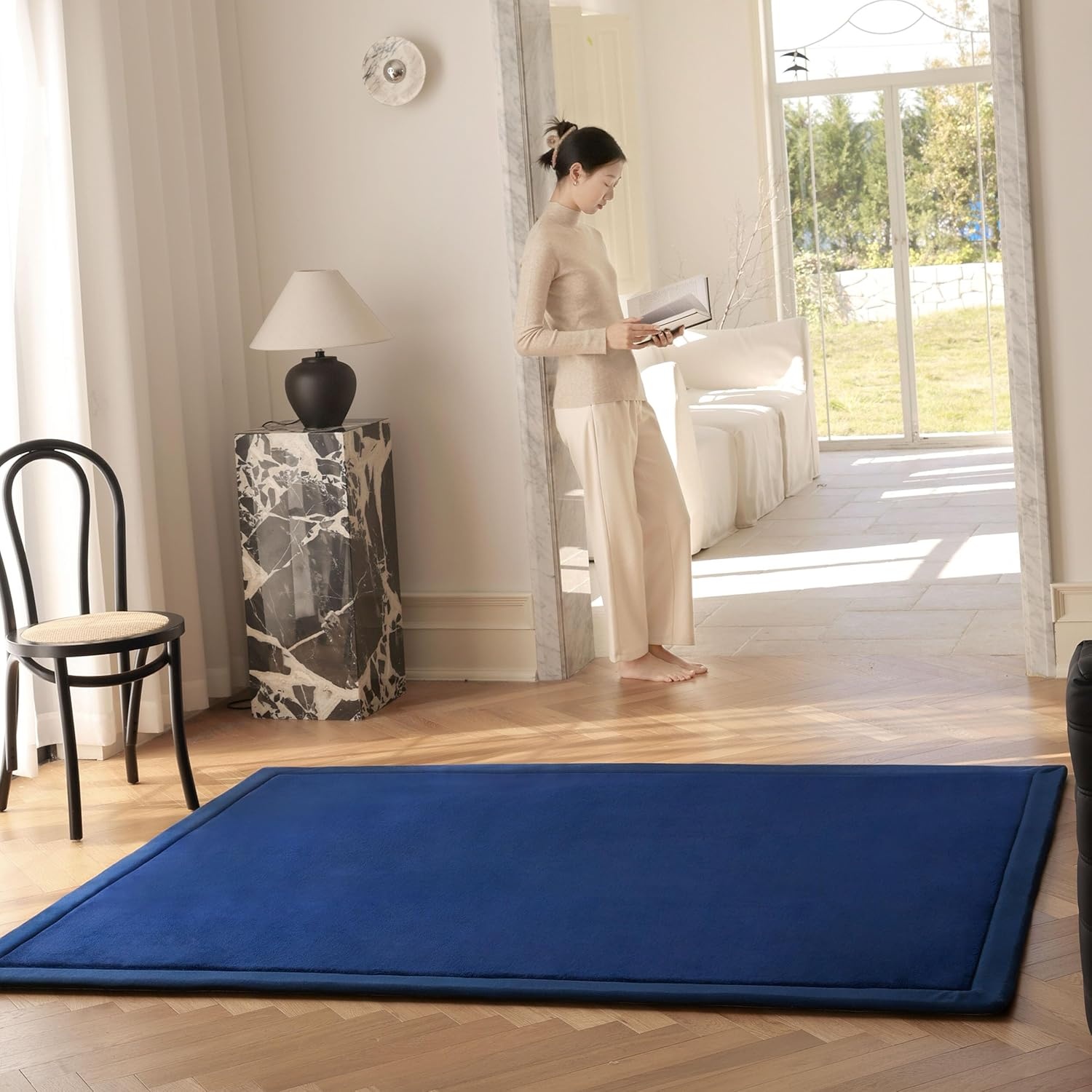 Donkerblauw Kindertapijt 200x300cm - Superzacht Fluweel met Korting