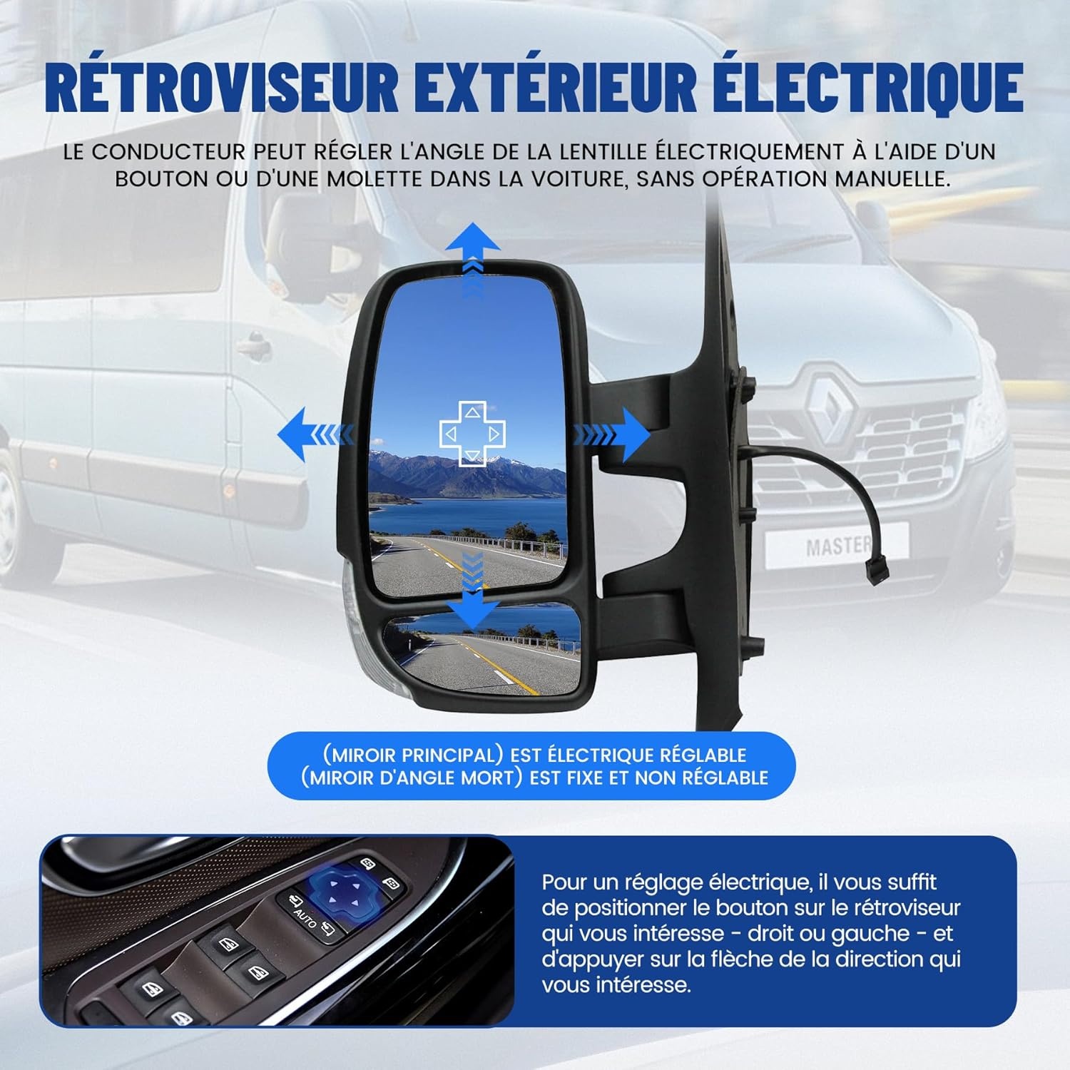 Verwarmbare Buitenspiegel Links met Knipperlicht - Renault Master III (30% Korting)