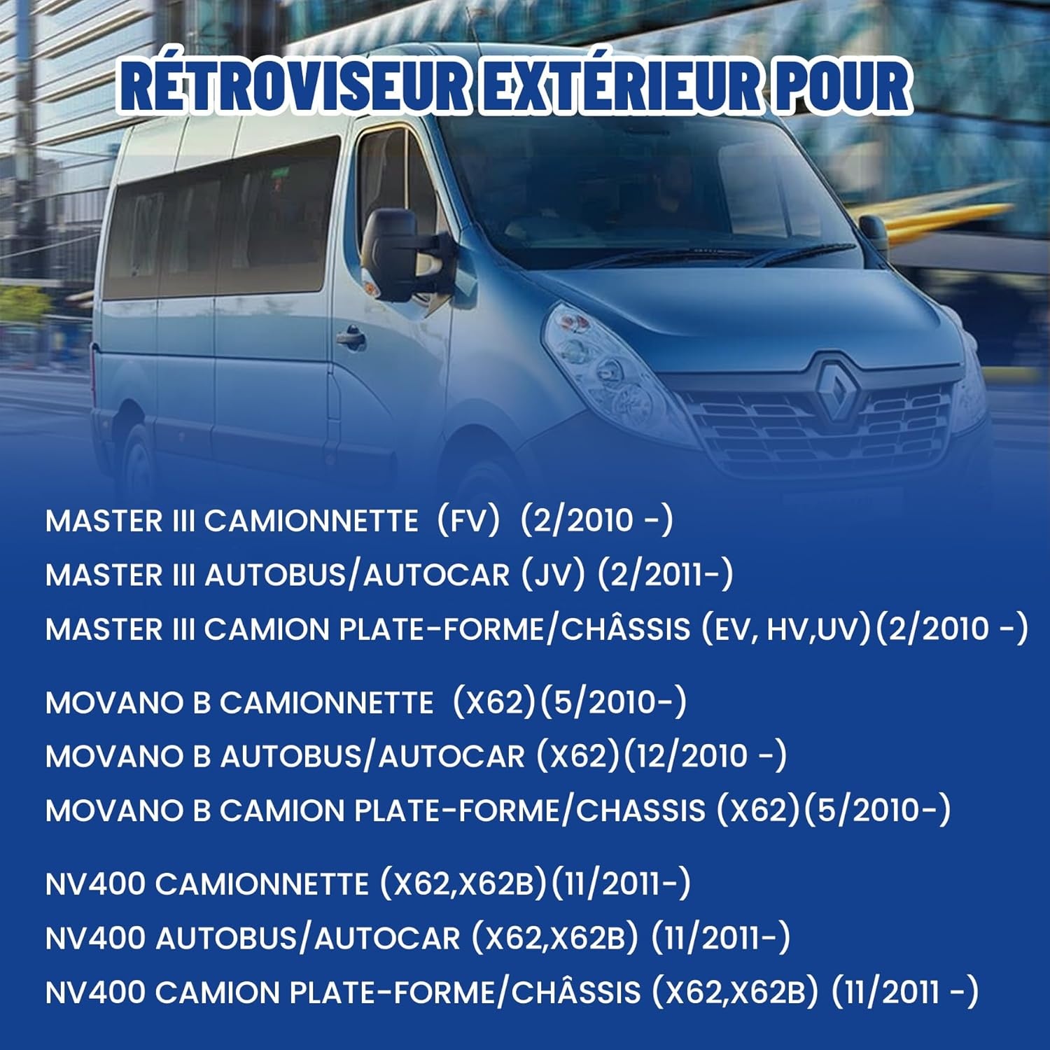 Verwarmbare Buitenspiegel Links met Knipperlicht - Renault Master III (30% Korting)