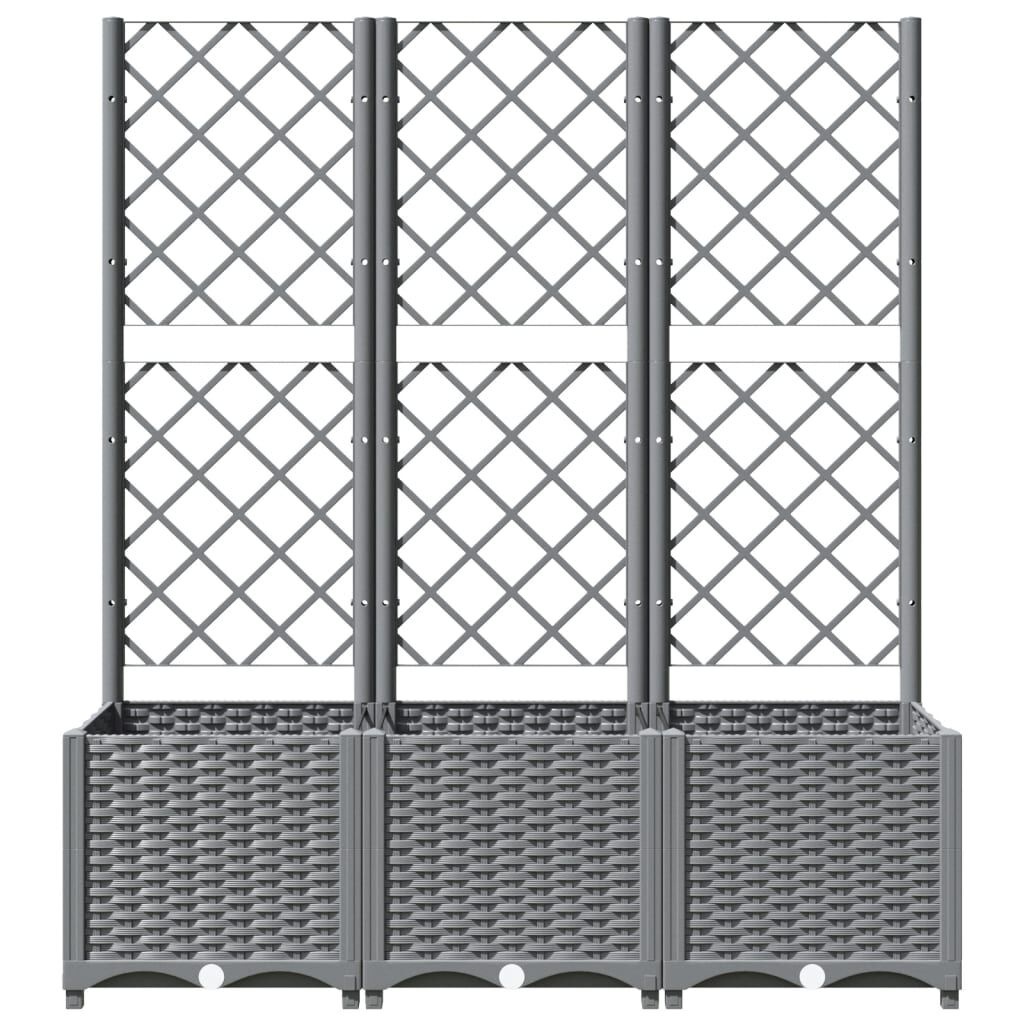 Plantenbak met Latwerk 120x40x136cm Lichtgrijs - 29% Korting