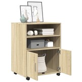 vidaXL Rolkast Sonoma Eiken 60x48x81 cm - 59% Korting