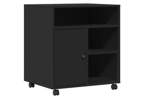 Printerkastje met wielen - 60x50x67 cm Zwart - 63% Korting!