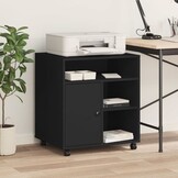 Printerkastje Zwart met Wielen 60x50x67 cm | 54% Korting