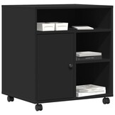 Printerkastje Zwart met Wielen 60x50x67 cm | 54% Korting