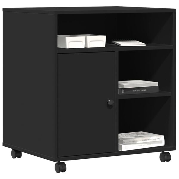 Printerkastje Zwart met Wielen 60x50x67 cm | 54% Korting