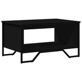 Zwarte Salontafel bewerkt hout - 75x51x40 cm - 53% Korting