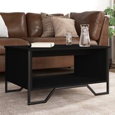 Zwarte Salontafel bewerkt hout - 75x51x40 cm - 53% Korting