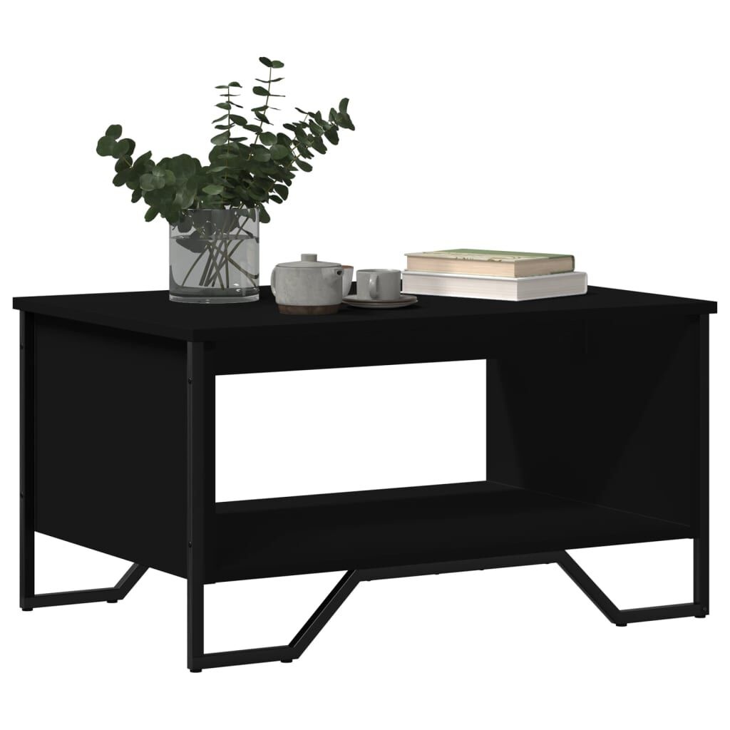 Zwarte Salontafel bewerkt hout - 75x51x40 cm - 53% Korting