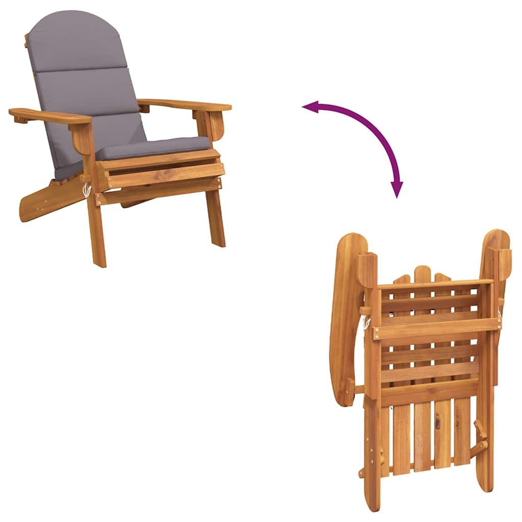 Adirondack Tuinstoel Massief Acaciahout & Kussens - 35% Korting!