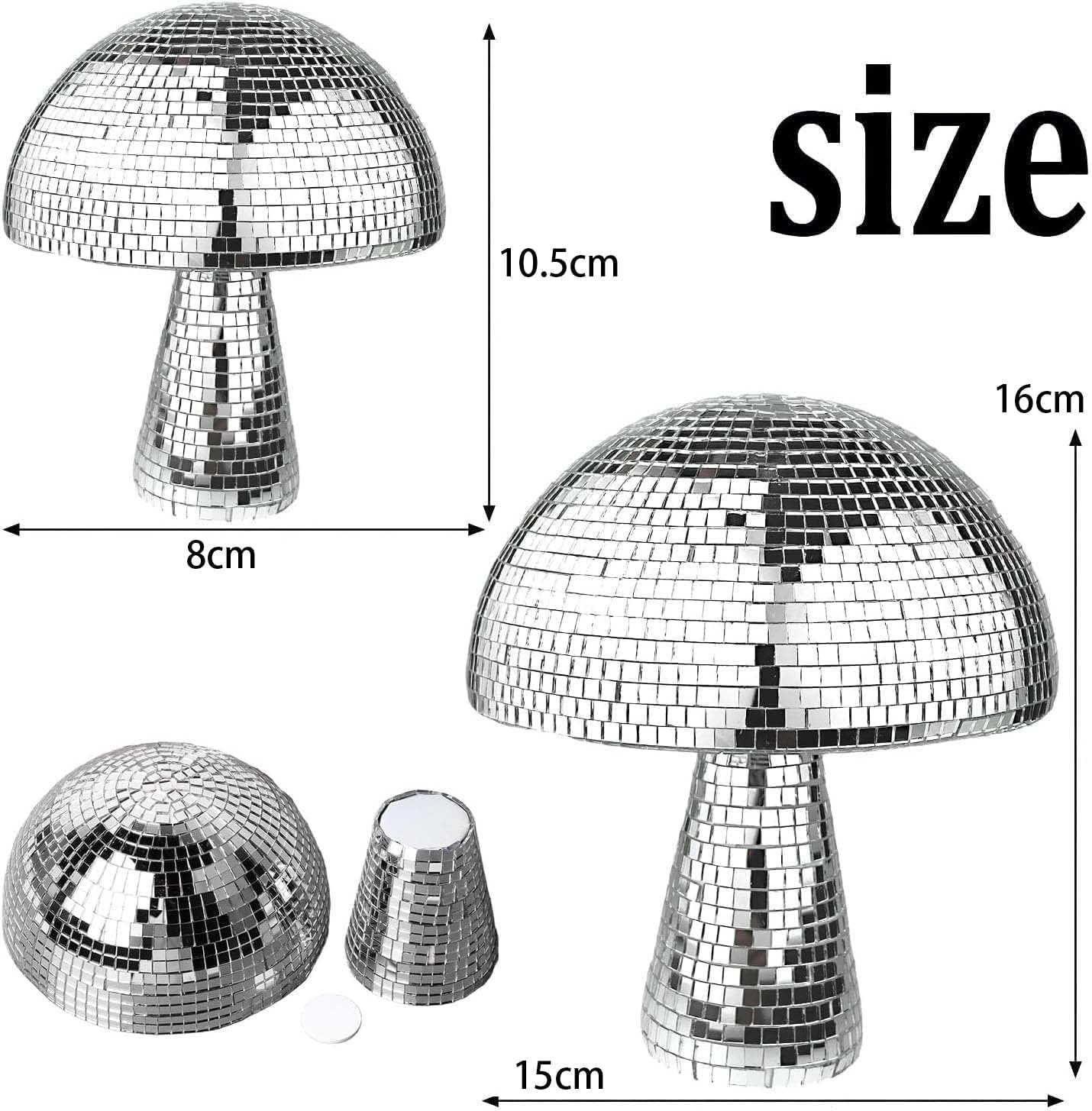 Mushroom Disco Bal Zilver | Spiegelbol Decoratie Feest - 32% Korting
