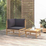 VidaXL Bamboe Loungeset: 2-delig met Kussens - 34% Korting!
